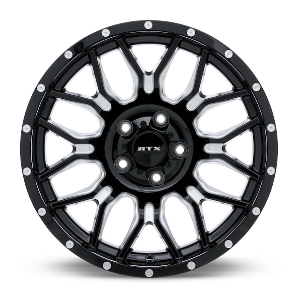 Alloy Wheel, Claw 18x9 8x170 ET-12 CB125.1 Gloss Black Milled With Rivets